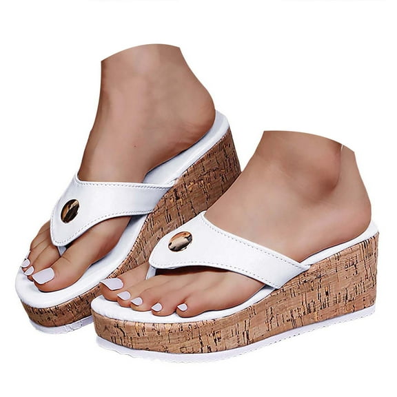 Mostsola Flip Flops for Women Platform Sandals Casual Slip on Shoes Wedge Thong Sandals Slides