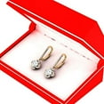 thumbnail image 4 of 0.60 Carat (ctw) 18K Yellow Gold Round White Diamond Ladies Halo Style Flower Dangling Earrings, 4 of 4