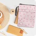 thumbnail image 4 of HELLHERO Bible Case Bag, 1pcs Polyester Fabric Zipper Reusable for Journal, 11.42 x 8.66 Inch, Pink Leaf Print, 4 of 8