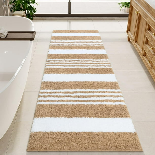 Alfombra de baño LOCHAS Long Runner, 60 x 180 cm, antideslizante, color beige