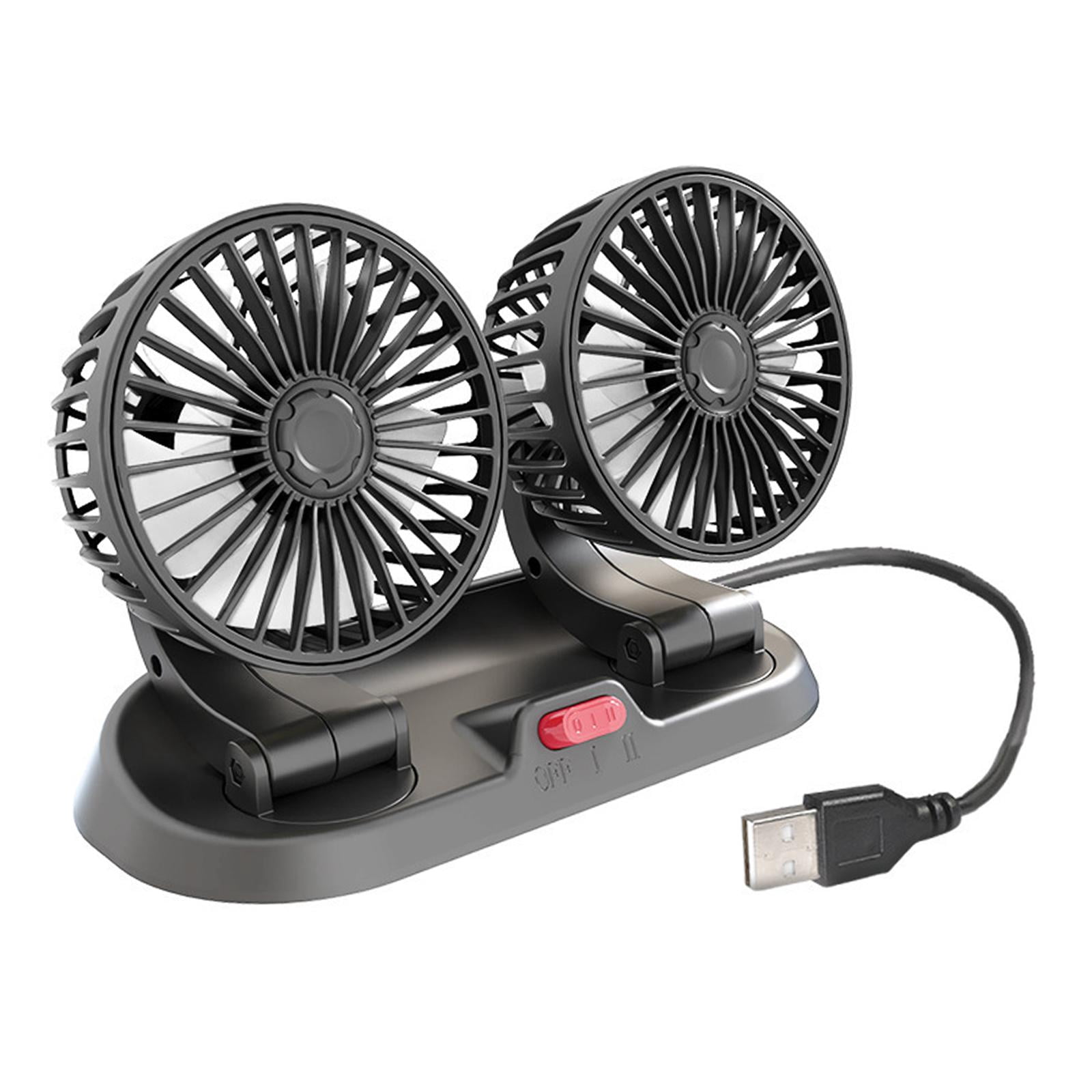 perfk Truck Fans 360 degree Rotation Automotive Electric Fan for SUV Truck Car Dashboard