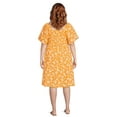 thumbnail image 3 of Terra & Sky Women's Plus Size Flutter Sleeve Fit & Flare Dress, 3 of 6