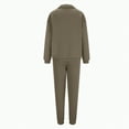 thumbnail image 4 of Towmus Sweatsuits for Women Oversized Quarter Zip Pullover Womens Set 2 Piece Outfits Casual Jogger Pants Lounge Sets Tracksuits with Pockets, Bronze, XL, 4 of 5