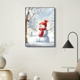 thumbnail image 3 of 3-piece Christmas Gift Canvas Wall Art, Snowman Red Bird Barn Poster Winter Snow Scene Art, Frameless Decorative Painting, Suitable for Living Room Bedroom Christmas Decoration, 3 of 9