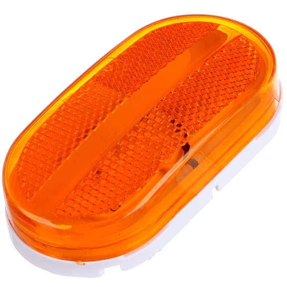 cciyu 1x Rectangular 6 LED Front Rear Side Marker Clearance Lights Indicator LED Trailer RV Camper Side Marker Clearance Lights Amber Light w Reflex Lens Waterproof Running Light for Truck Camper