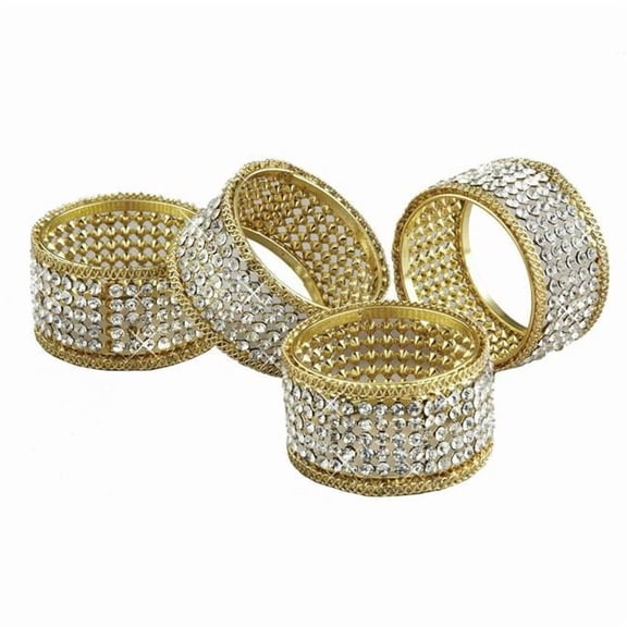 Jiallo 72848 Brilliant Napkin Rings with Crystals - Set of 4