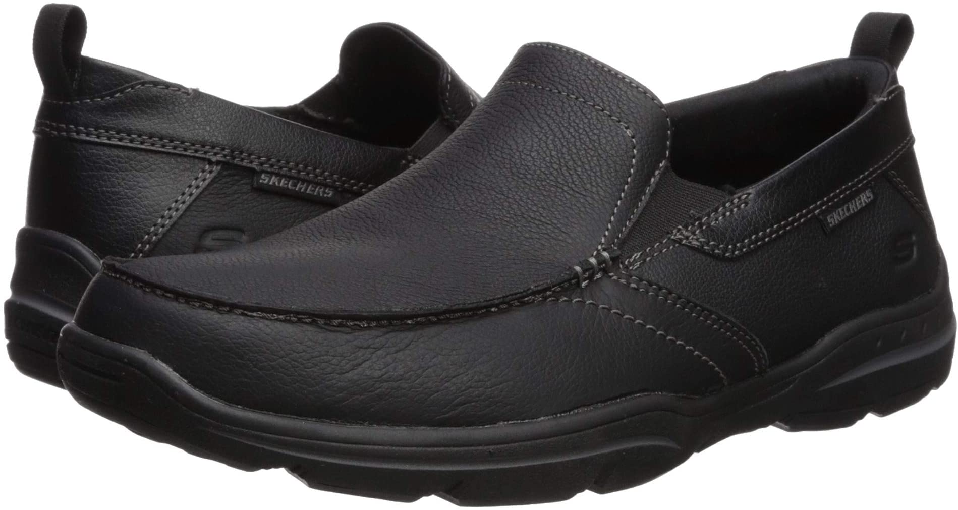 skechers mens leather slip on