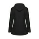 thumbnail image 3 of Chaqueta impermeable con capucha para mujer, abrigo para senderismo al aire libre, chaqueta deportiva larga de otoño Negro M, 3 of 4