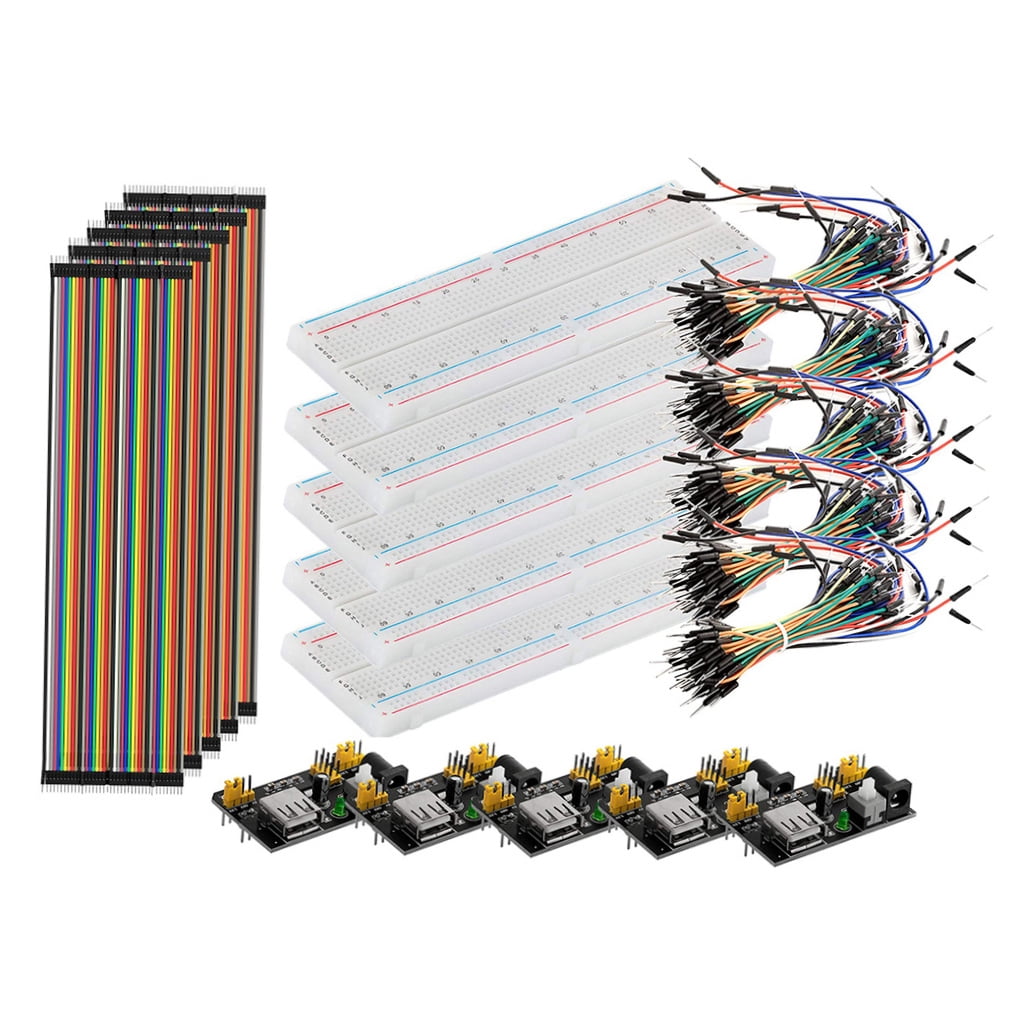 Soimiss Breadboard Power Supply Module Breadboard Jumper Wire Kit Multi Electron Portable 5Pack