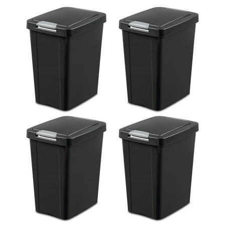 Wastebasket 20 Gallon Charcoal - Sterilite, 7.5 Gal./28 L TouchTop Wastebasket, Black , Case of 4