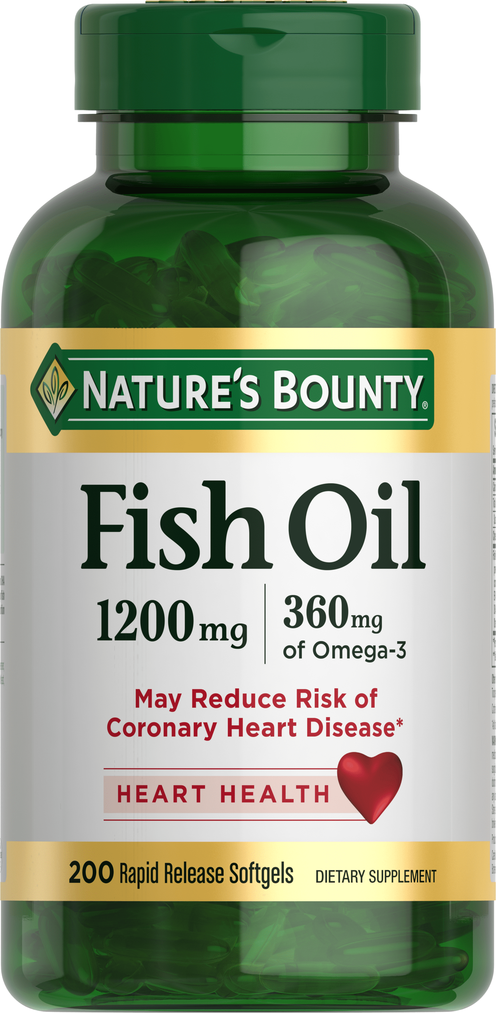 Nature's Bounty Fish Oil With Omega 3 Softgels, 1200 Mg, 200 Ct