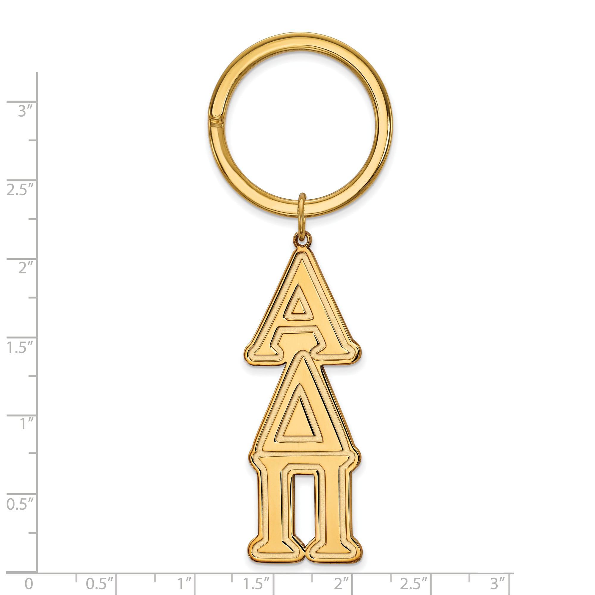 LogoArt 14k Yellow Gold Plated Sterling Silver Alpha Delta Pi Key Chain 