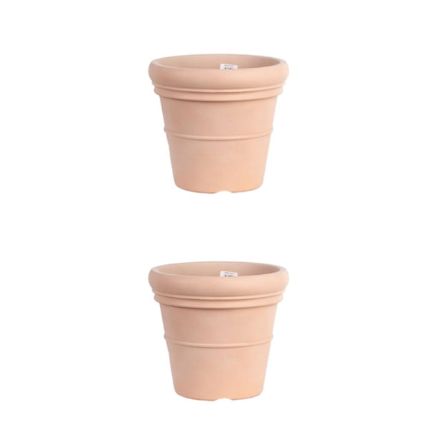 Inteprter Maceta de plástico para jardín: terracota y macetas firmes y duraderas que no se deforman fácilmente color blanco de la cerámica 22.8*15*20.6 cm 320g 2piezas