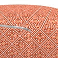 thumbnail image 3 of Triangles Pouf Cover with Zipper, Continuous Diagonal Squares Lines Art in Tricolor Tones Illustration, Soft Decorative Fabric Unstuffed Case, 30" W X 17.3" L, Vermilion Beige White, by Ambesonne, 3 of 5