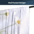 thumbnail image 4 of White Daisy Flower Kitchen Window Curtains 2 Panels 27.5W x 39H Rod Pocket Floral Plant Vase Aesthetic Art Small Short Door Decor Bathroom Drapery Treatment, 4 of 6
