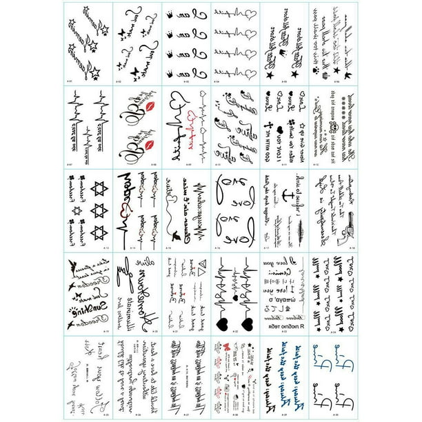 Temporary Tattoo Stickers Men Women Waterproof Long-lasting English Alphabet Flowers Tattoo Stickers Temporary Tattoo Stickers Men Women Waterproof Long-lasting English Alphabet Flowers Tattoo Stickers