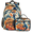 Multicolour 1, variant on Herdesigns Peacock Backpack with Lunch Box Peacocks Floral Lightweight Large Travel Work Laptop Backpacks Set Casual Daypacks
