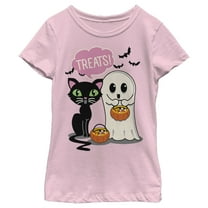 Girl's Lost Gods Halloween Treat Friends  Graphic Tee Light Pink X Small