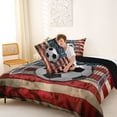 thumbnail image 4 of Erosebridal Teens Sport Soccer Gamer Full Size Comforter Sets 3 Pieces,Boys Abstract Ombre American Flag Bedding Sets,Black Reversible, 4 of 6