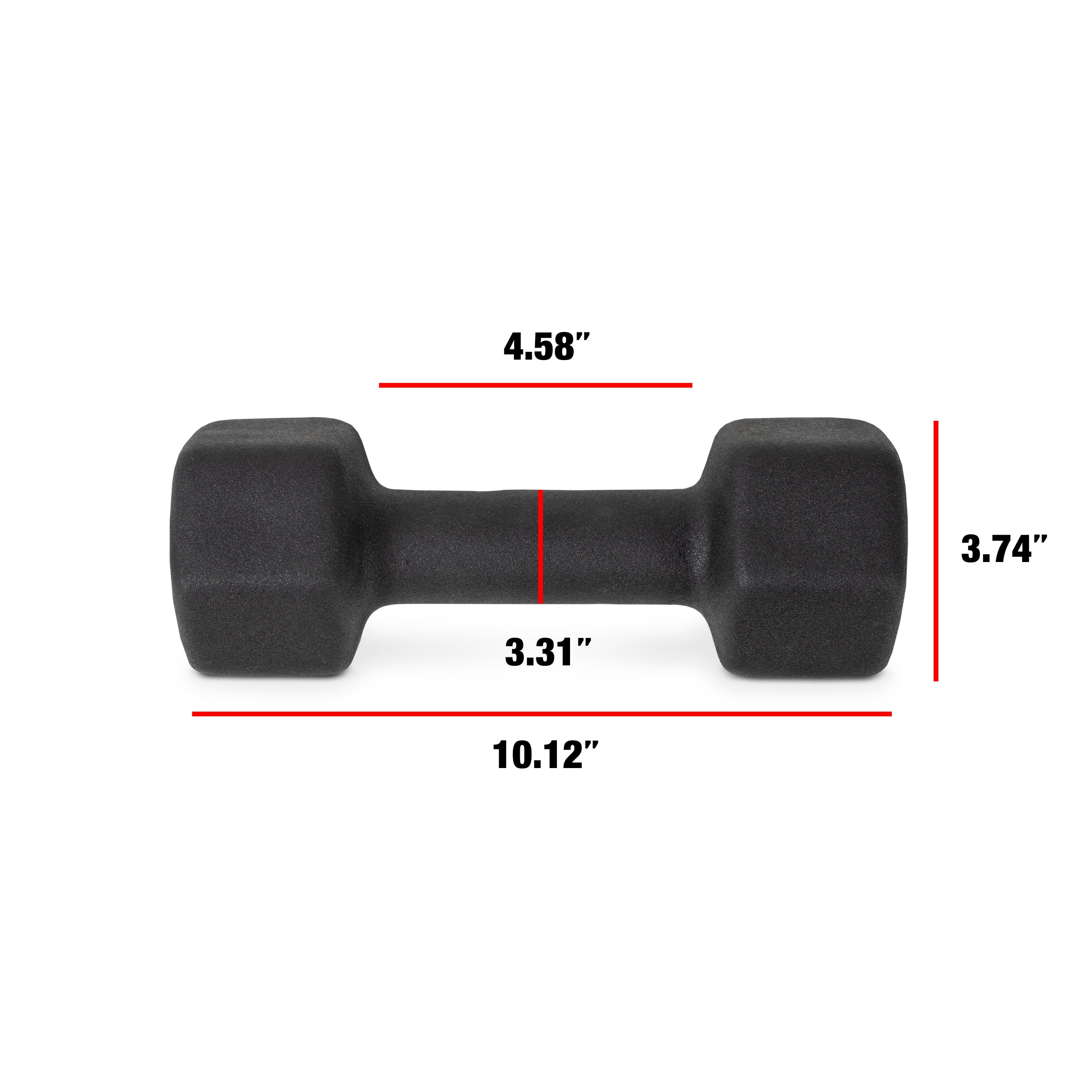 CAP Barbell, 12lb Black Neoprene Dumbbell, Single