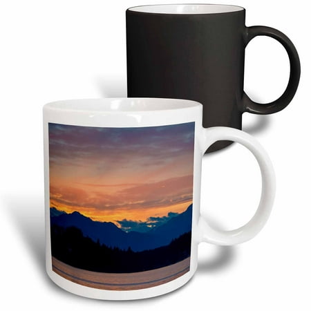 3dRose Washington State, Kitsap County. Dramatic sunset Olympic Mountains - Magic Transforming Mug,