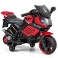 thumbnail image 1 of Costway 6V Kids Motorcycle with Music, Horn, Detachable Training Wheels & LED Headlights Red, 1 of 10