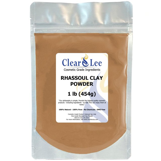 ClearLee Rhassoul Ghassoul Clay Polvo de grado cosmético – Polvo natural puro – Ideal para rejuvenecimiento desintoxicante de la piel y más – Curar la piel dañada – Mascarilla facial de arcilla DIY