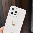 thumbnail image 5 of Compatible with iPhone 13 Pro Max Case 6.7", Slim Soft Silicone Cute Plated Heart Pattern Full Camera Protection Shockproof Phone Case for Women Girls (White), 5 of 11