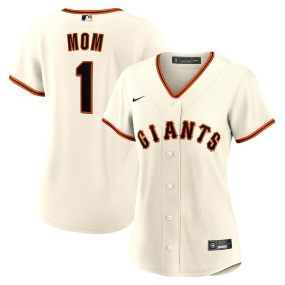 Women's-Nike White San Francisco Giants #1 Mom Home Replica Jersey