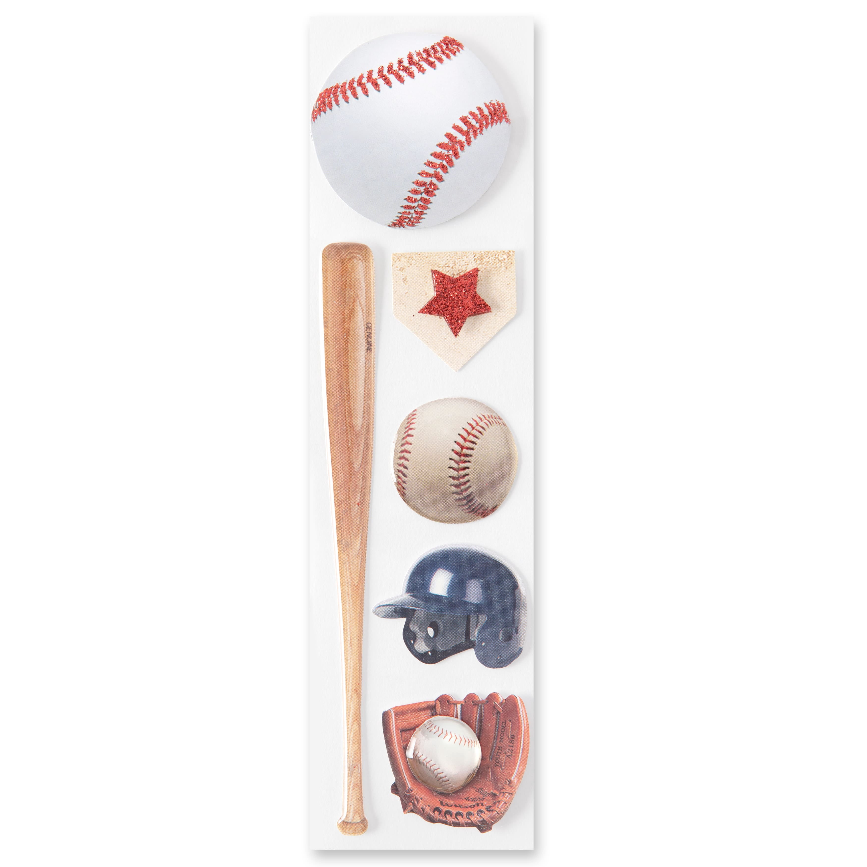 Recollections Baseball Icons Dimensional Stickers, 12 Pack