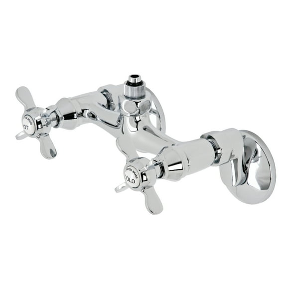 Kingston Brass CC2131BEX Essex Wall-Mount Tub Filler Faucet with Riser Adapter in Polished Chrome