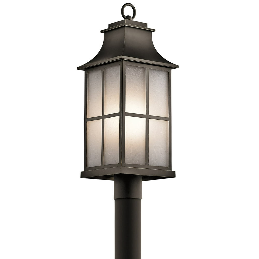 Outdoor Post 1 Light With Olde Bronze Finished Medium Base Bulb 9 inch