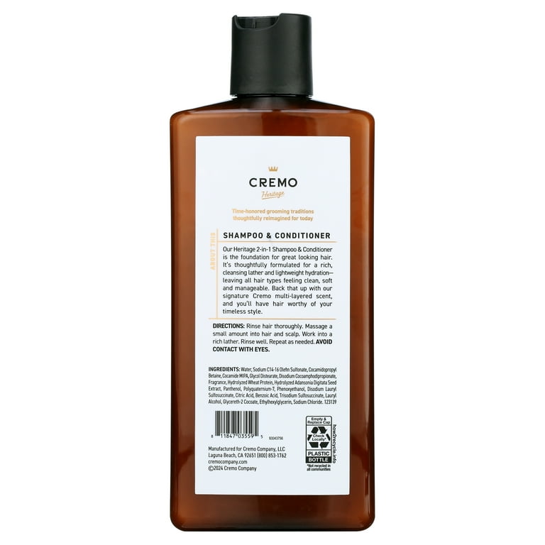 Cremo 2-In-1 Shampoo & Conditioner, Spiced Amber, 16 oz Cremo 2-In-1 Shampoo & Conditioner, Spiced Amber, 16 oz