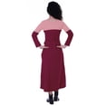 thumbnail image 3 of Moomaya A-line Color Block Maxi Dress Casual Plain Waist Belted Long Dress, 3 of 8