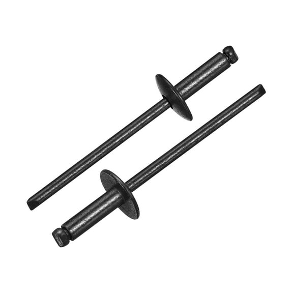 Uxcell 50Pcs 1/8"x3/8" Aluminum Blind Rivets, Large Flange Rivets Fasteners, Black