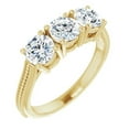 thumbnail image 2 of Pompeii 1 1/2 Ct Three Stone Lab Grown Diamond Engagement Anniversary Ring Yellow Gold, 2 of 4