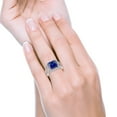 thumbnail image 7 of Halo Split Shank Engagement Ring Blue Sapphire CZ 925 Sterling Silver Size 6, 7 of 7