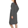 thumbnail image 4 of HDE Long Sleeve Scoop Neck Printed Sleepshirt (Women's) 1 Pack, 4 of 5