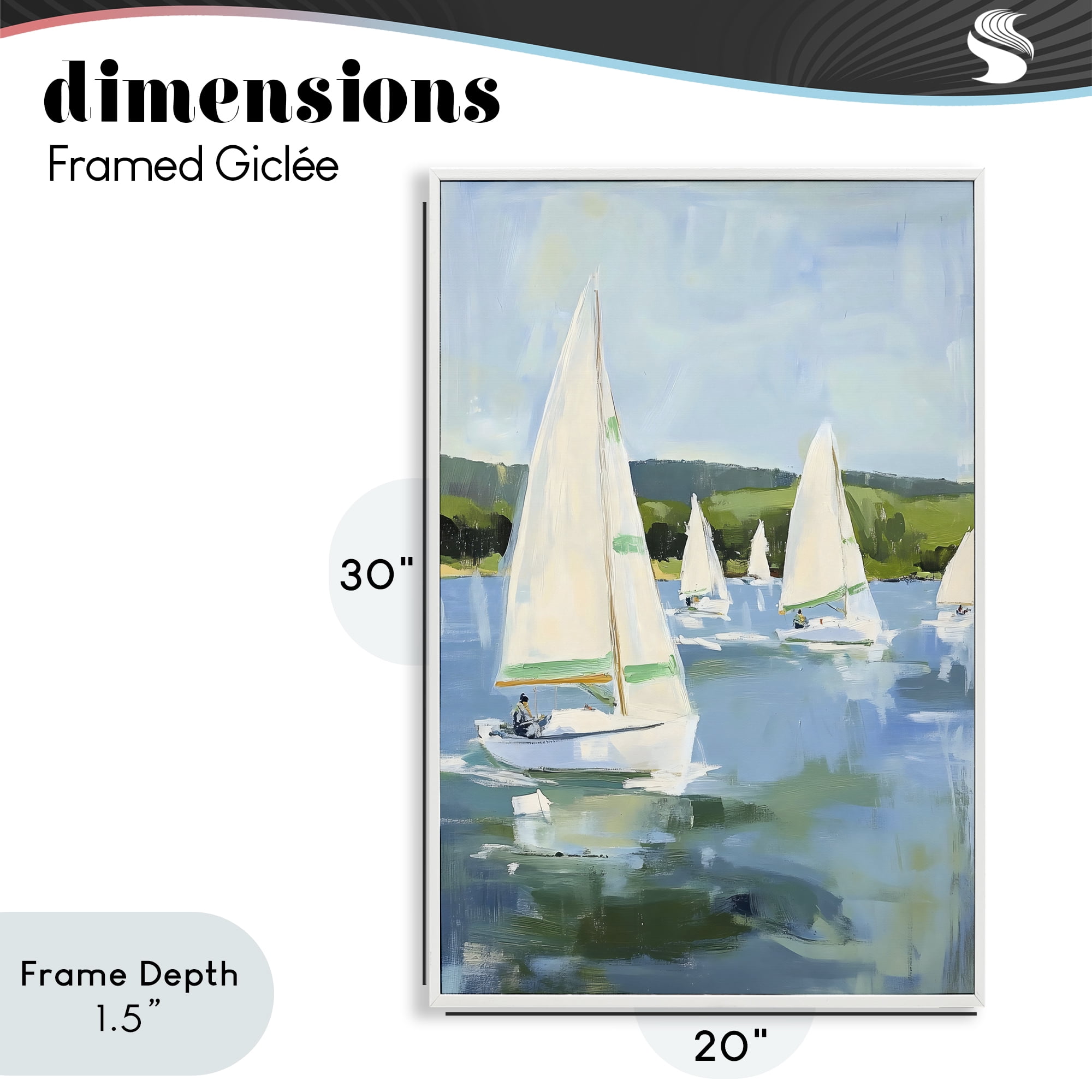 Stupell Industries Boat Race Regatta White Framed Giclee Art, design by Petal Prints Design