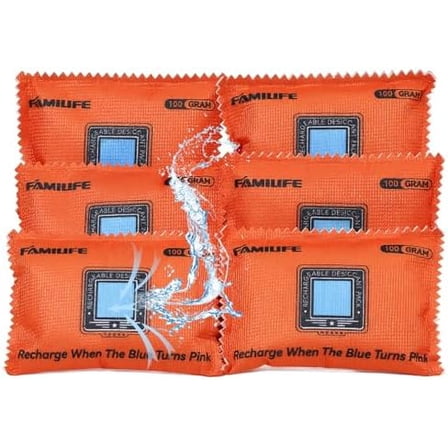 100g Rechargeable Desiccant Packs for Storage, Reusable Dehumidifier Bags Color Indicating Silica Gel Packets Portable Moisture Absorbers for Storage Bins, Car, Closet, Gun Safe, Electronics$$Office