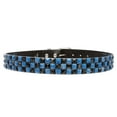 thumbnail image 3 of Snap On 1 1/2" Blue & Black Checkerboard Punk Rock Studded Belt, 3 of 5