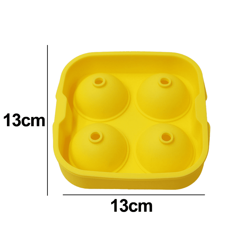 Large Sphere Ice Cube Tray Ice Mold for Cocktail and Scotch- Ice Ball Maker  - yellow