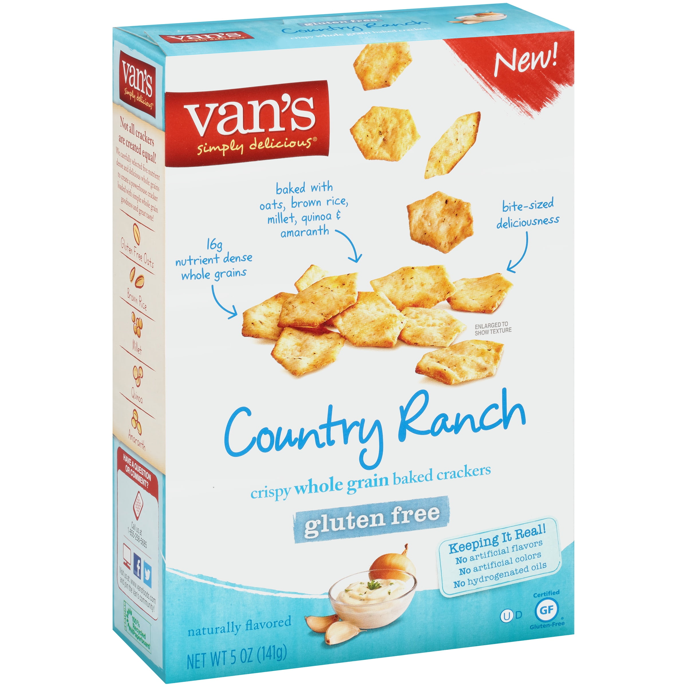 Van's Simply Delicious® Crispy Whole Grain Baked Crackers 5 oz. Box