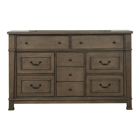 Furniture of America Northfield 9-Drawer Solid Wood Bedroom Horizontal Dresser Dark Walnut