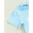 thumbnail image 5 of Bagilaanoe 2pcs Toddler Baby Boy Short Pants Set Letters Print Short Sleeve T-Shirt Tops + Shorts 6M 12M 18M 24M 3T Kids Casual Easter Outfits, 5 of 9