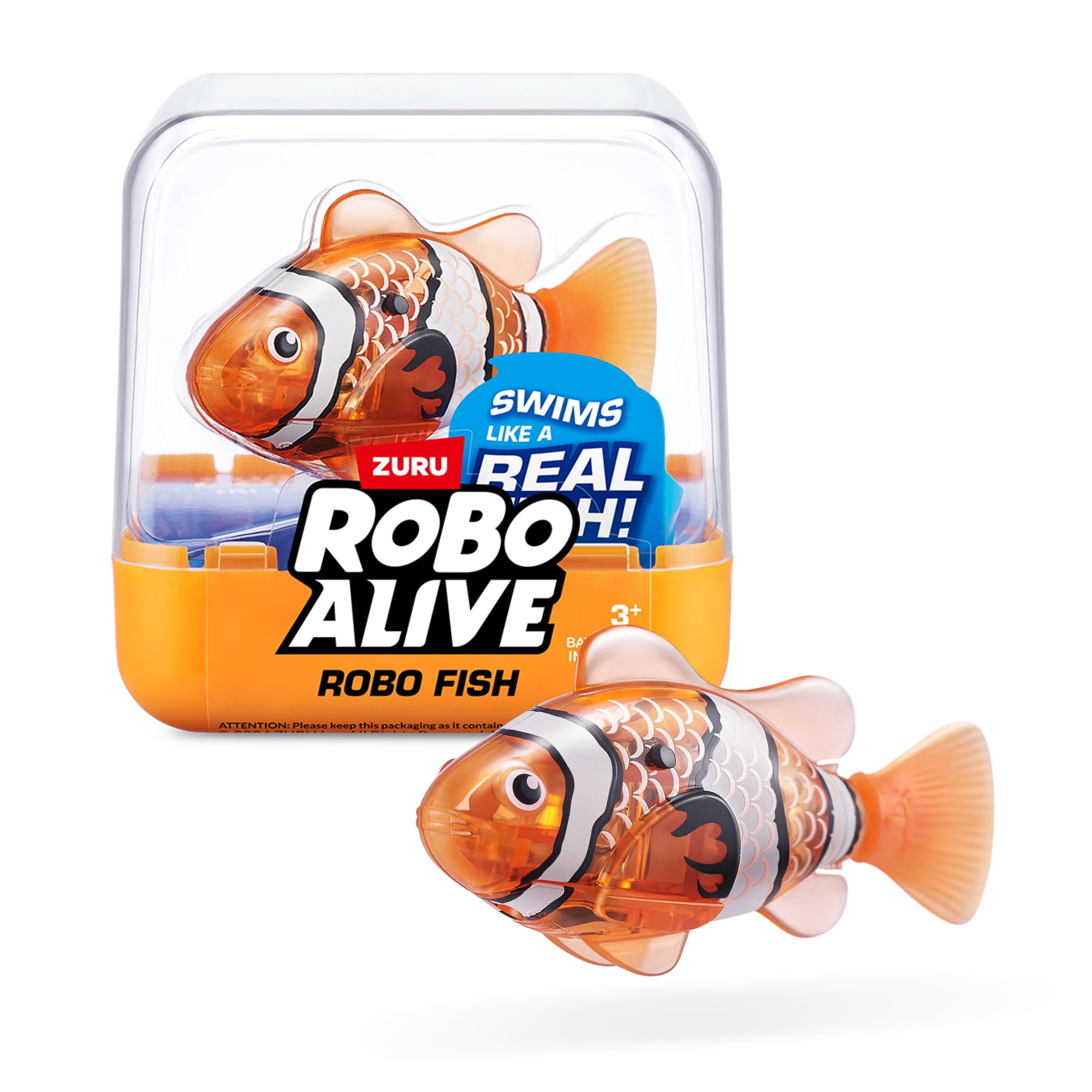 Robo Alive Robotic Swimming Fish (Orange) by ZURU - Bath Toy for Boys and Girls Ages 3+