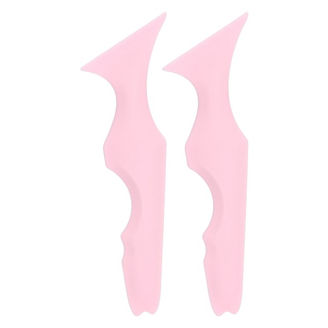 2 plantillas de delineador de ojos con punta puntiaguda, reutilizables, impermeables, de silicona, para maquillaje, color rosa