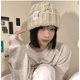 thumbnail image 4 of Protectores de oídos de invierno para mujer, gorro torcido de masa frita de lana cálida y tejido grueso, color Beige, 2 uds., 4 of 5