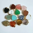 thumbnail image 4 of K-KED 10pcs/lot Wholesale Mixed Natural Stone Gold Side Heart Shape Pendant 25mm, 4 of 4