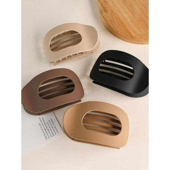 4Pcs Flat Hair Clips for Women - Large Flat Hair Clips for Thick Thin Hair - Fashion Classic Solid Color Flat Claw Clip for Daily Accessories
